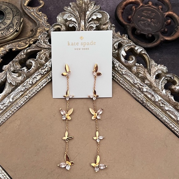 KATE SPADE • Social Butterfly Linear Drop Earrings - Picture 3 of 3